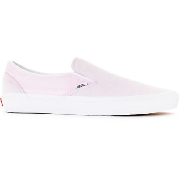 pastel pink vans slip ons